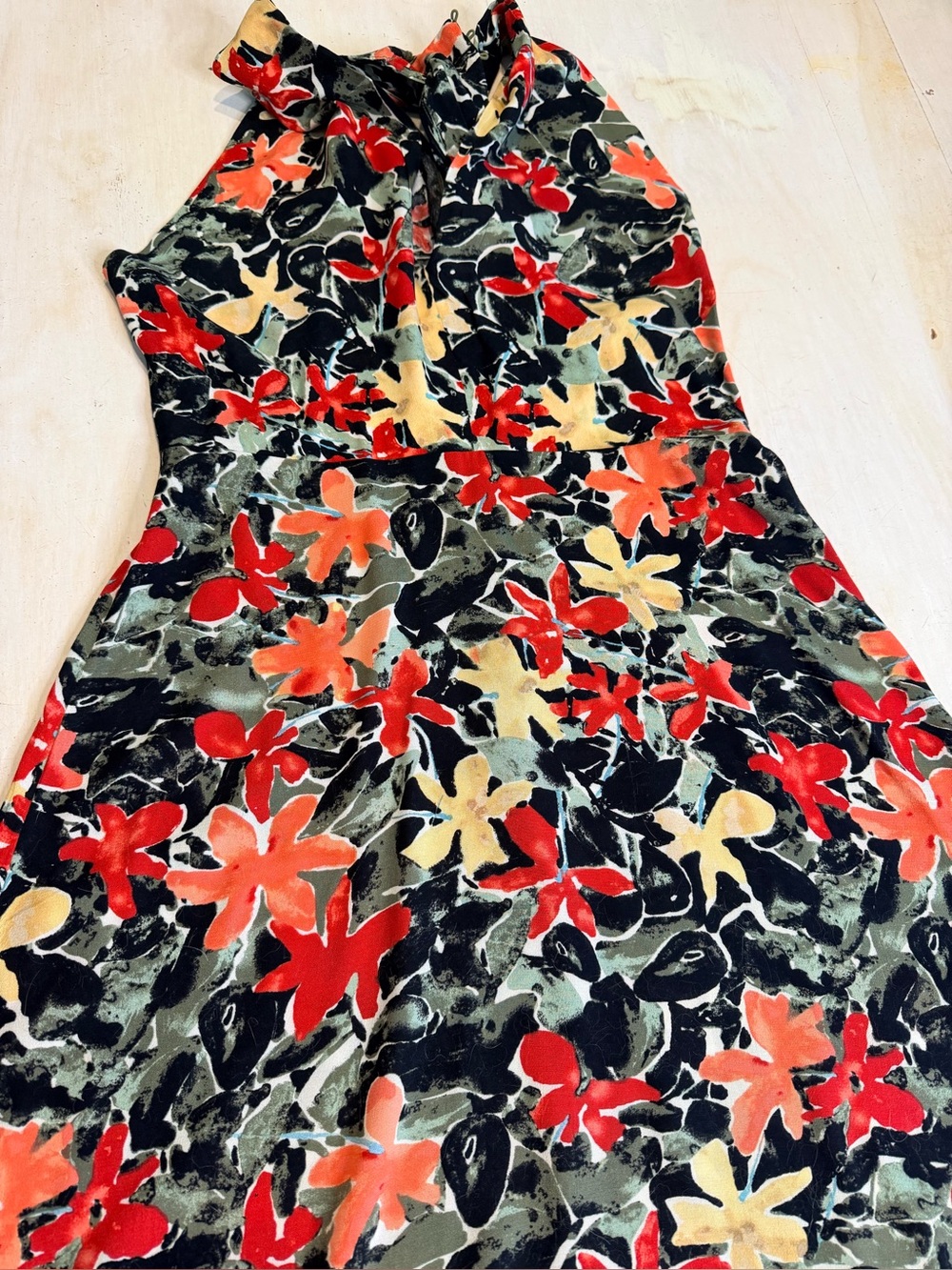 Mossimo Supply Co. Halter Midi Dress in Red, Orange, Yellow and Olive